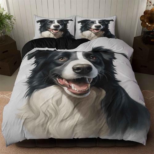 Border collie dog quilt - border,