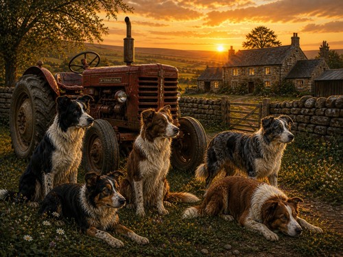 Border collie art - collie, print