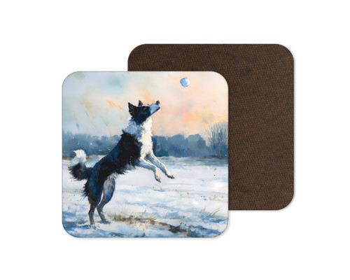 Watercolour border collie dog - border,