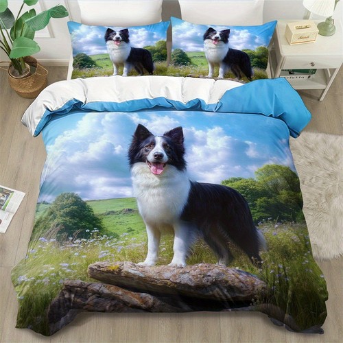 Border collie dog soft duvet - border,