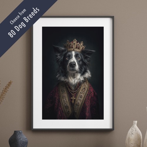 Royal dog portrait print - portrait, –