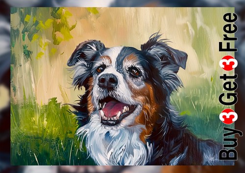 Border collie dog - dog, watercolor