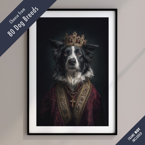 Royal dog portrait print - royal,