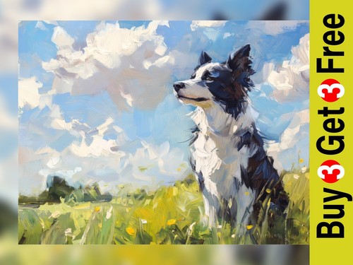 Border collie meadow - border,