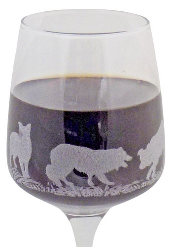 Engraved border collie wine - engraved,