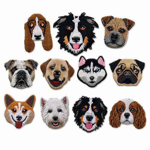 Dog breed embroidered patch - breed,