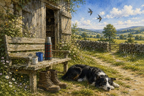 Border collie sunrise art - sunrise,