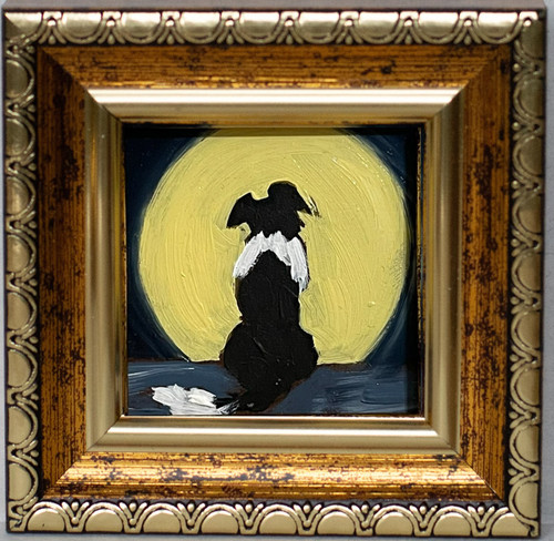 Border collie miniature oil - collie,