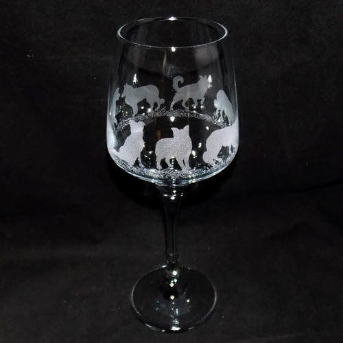 Engraved border collie wine - collie',