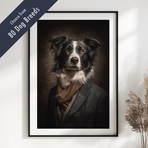 Smartly dressed dog portrait - smartly,