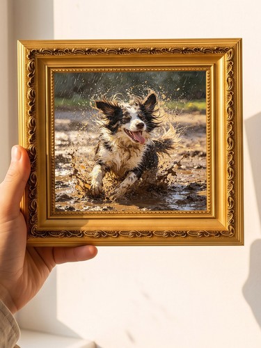 Playful border collie mud - border,