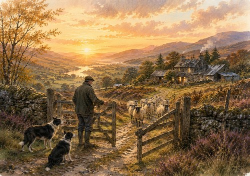 Border collie country - collie, by