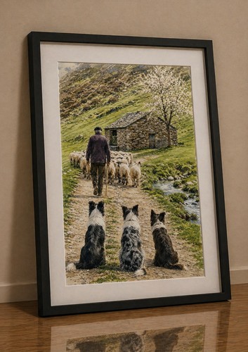 Border collie art print - collie,