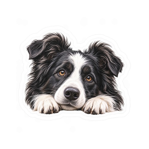 Border collie face sticker - collie, |